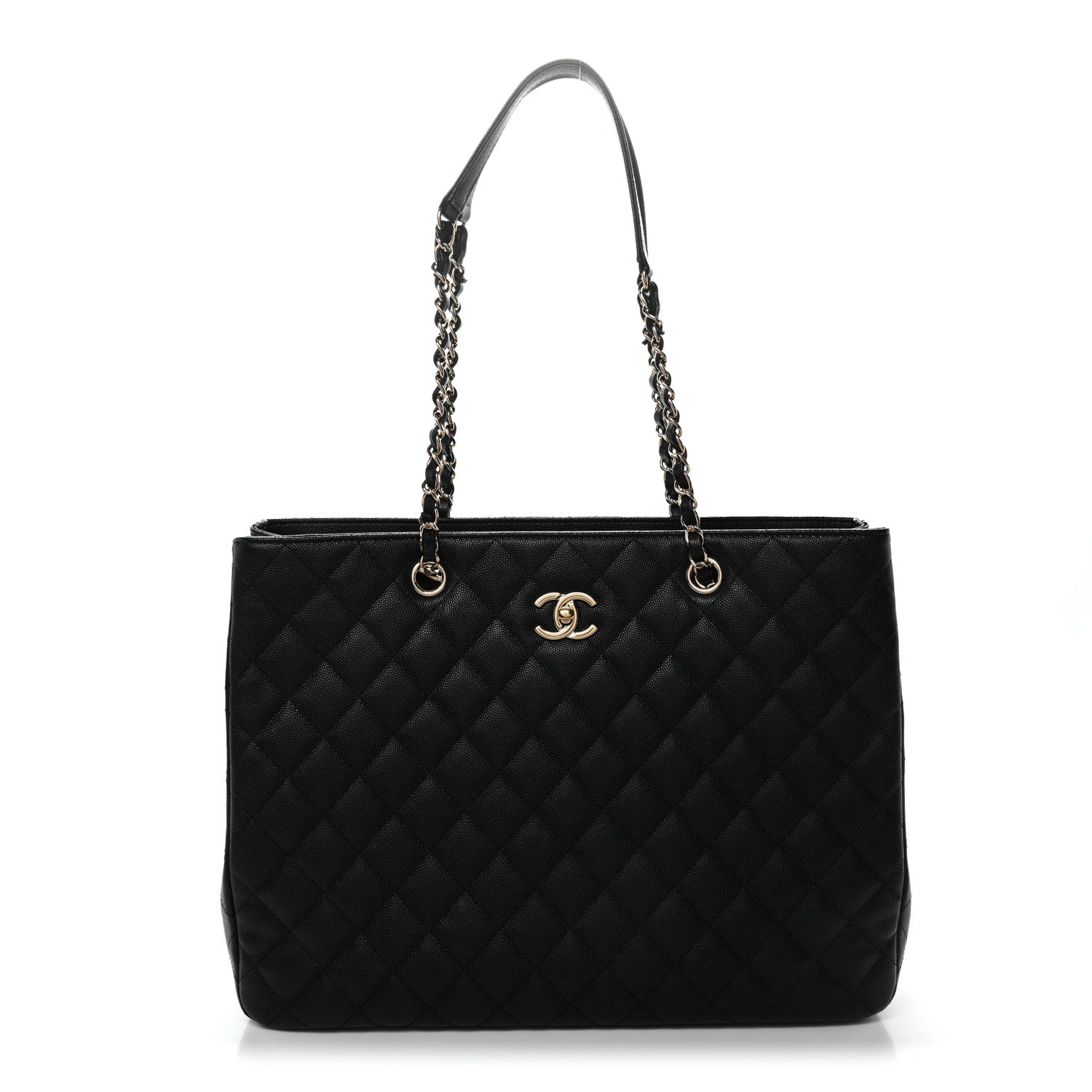 Chanel Caviar Quilted Large CC Shopping Tote Black