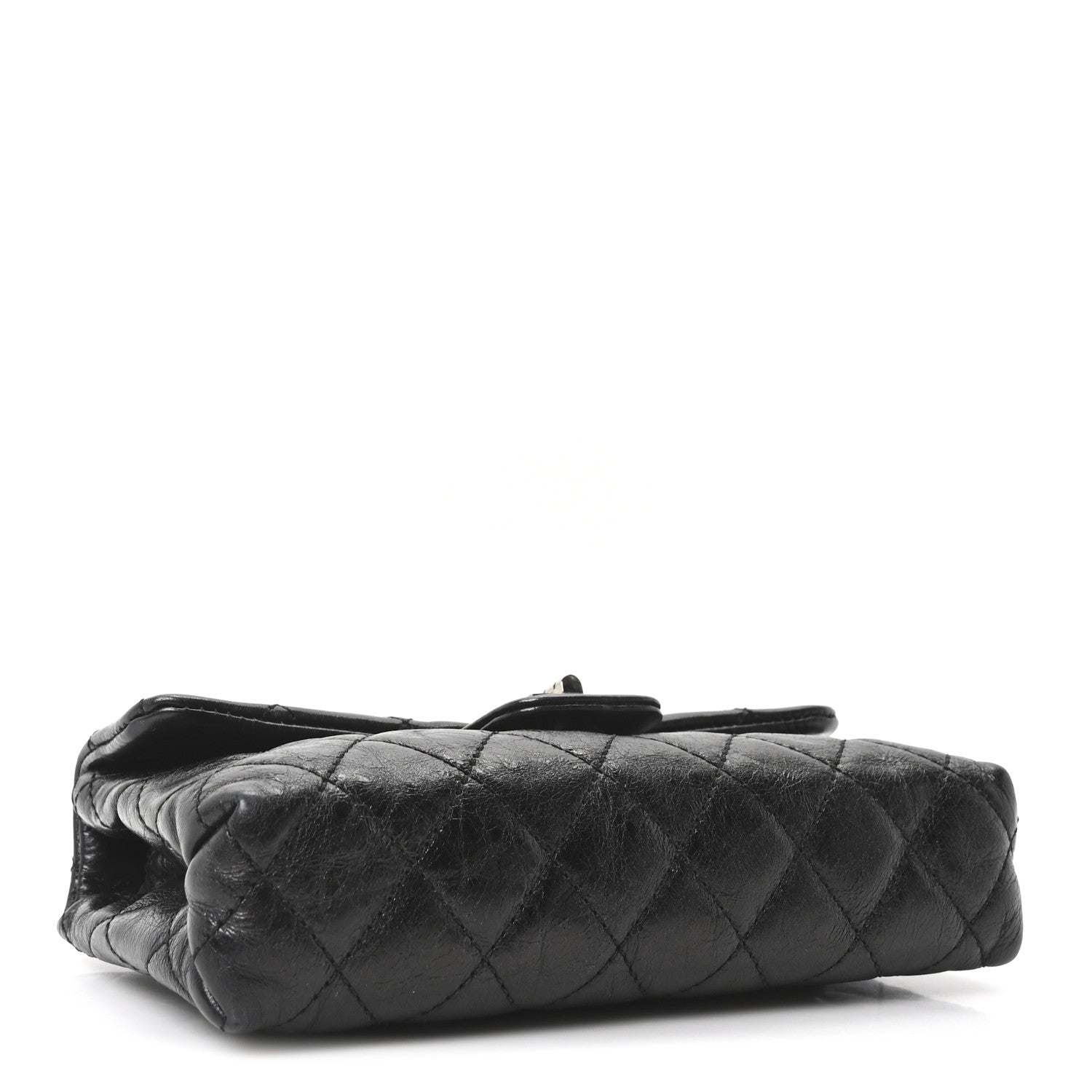 Chanel Glazed Calfskin Quilted 2.55 Reissue Flap Belt Bag Clutch 85 34 Black