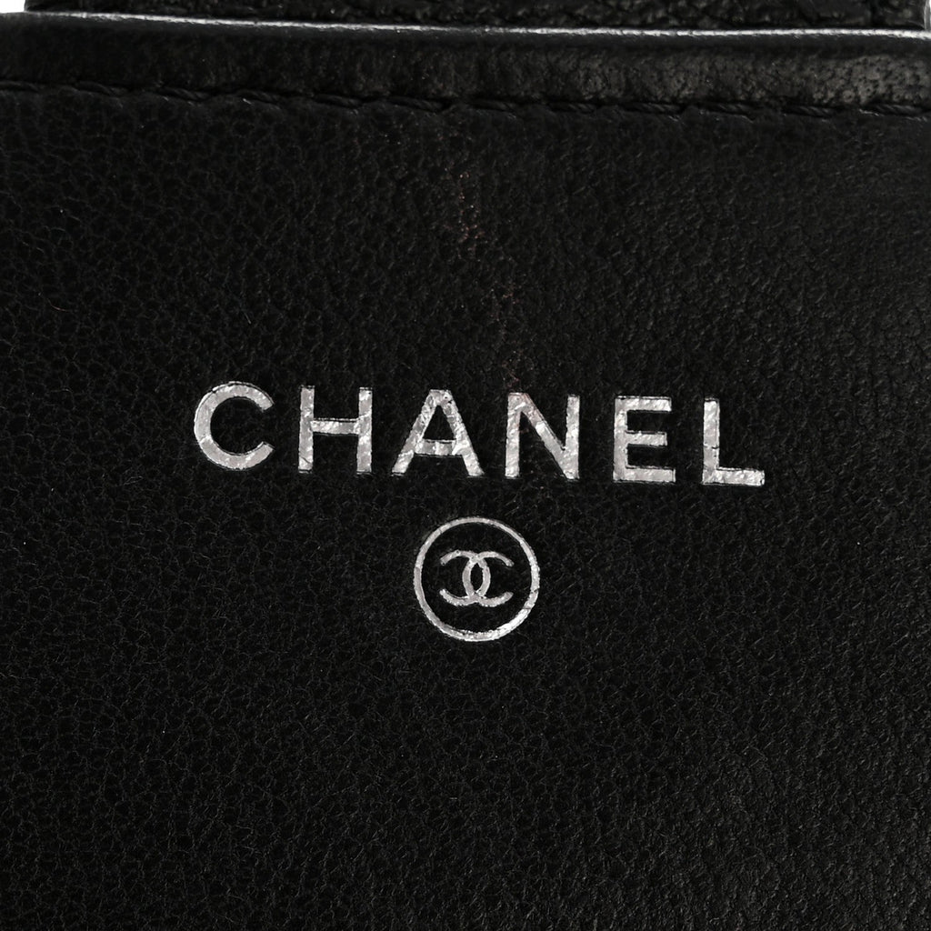 Lambskin Quilted Large Gusset Flap Wallet Black