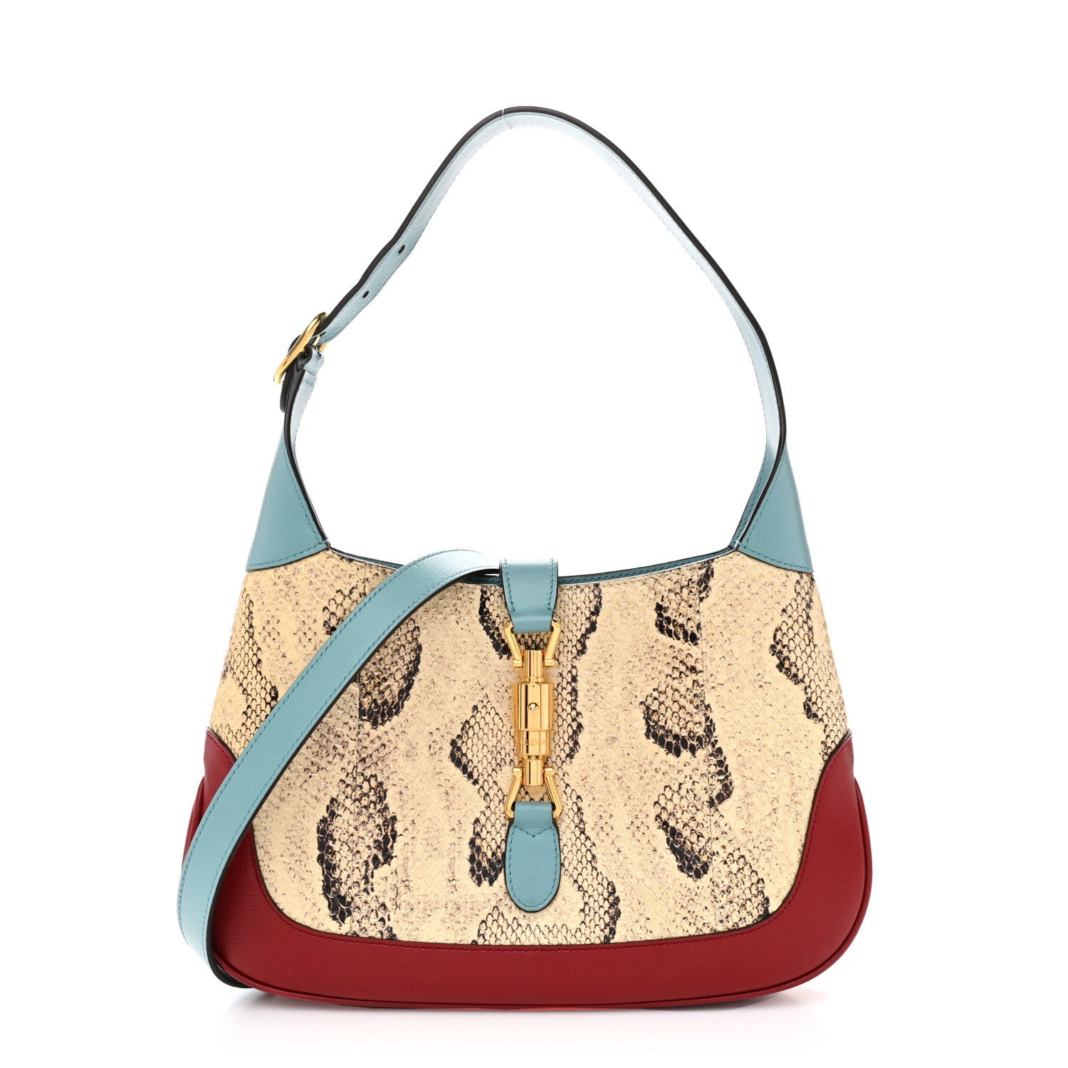 Gucci Snakeskin Calfskin Jackie 1961 Hobo Multicolor
