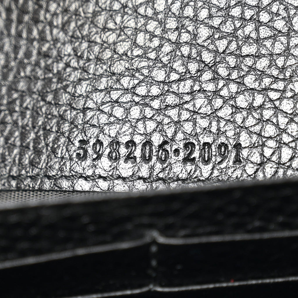 Gucci Pebbled Calfskin Large Soho Continental Wallet Black