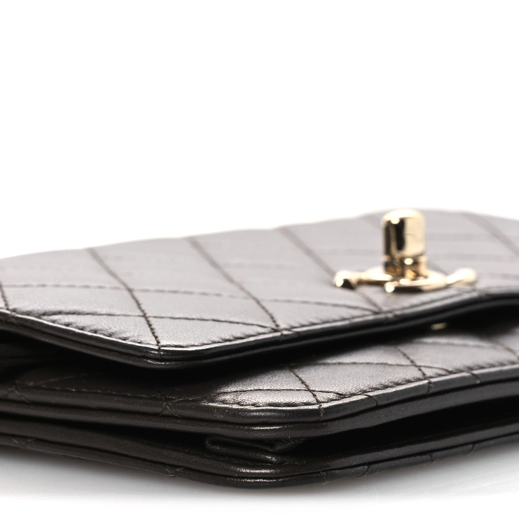 Chanel Lambskin Quilted Trendy CC Wallet On Chain WOC Dark Brown