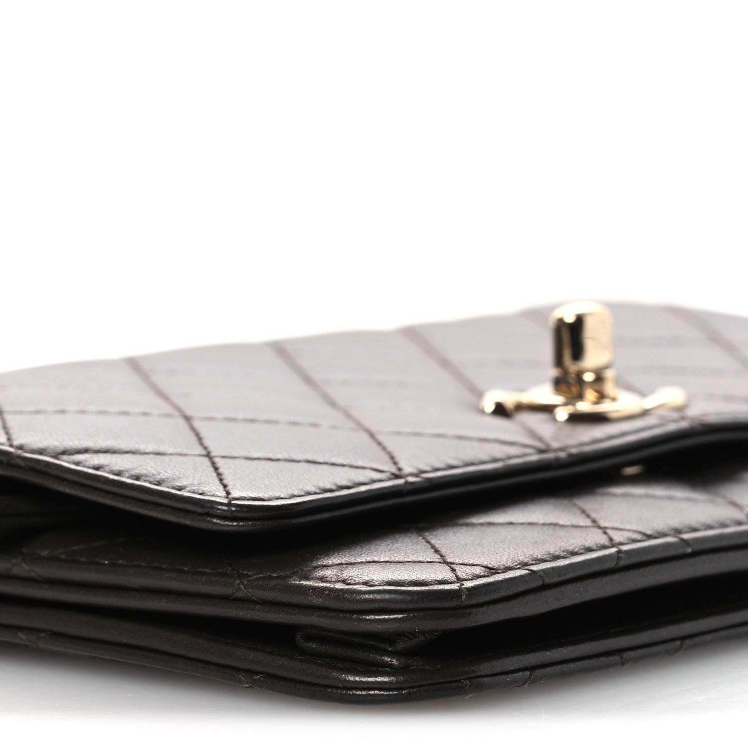 Chanel Lambskin Quilted Trendy CC Wallet On Chain WOC Dark Brown