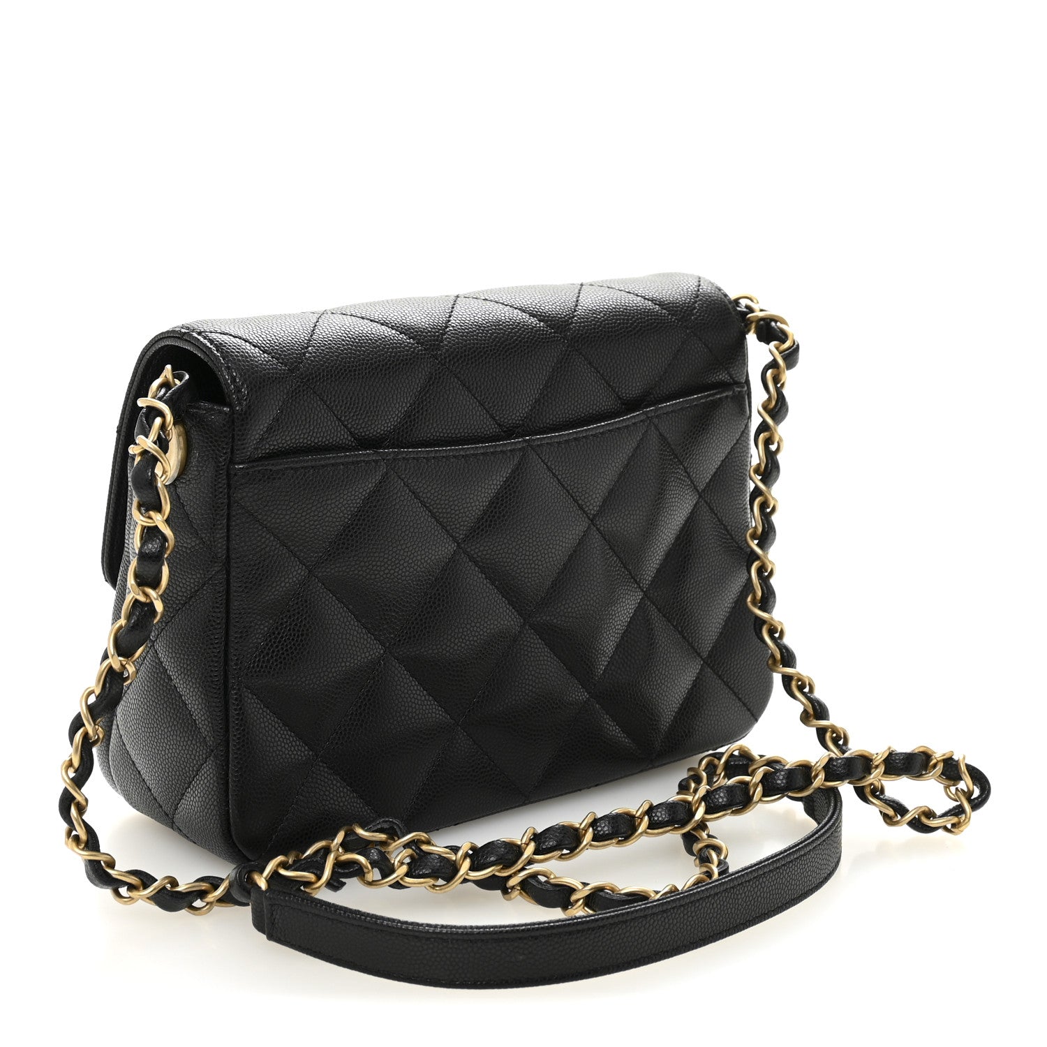 Chanel Shiny Caviar Quilted Mini Flap Black