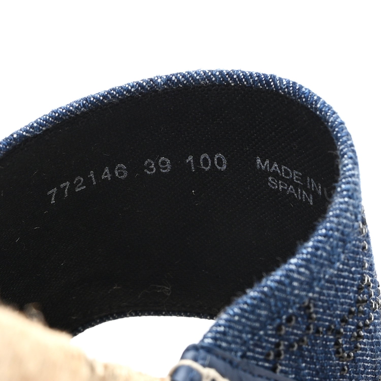 Gucci Denim Crystals GG Monogram Espadrille 20mm Slide Sandals 39 Denim
