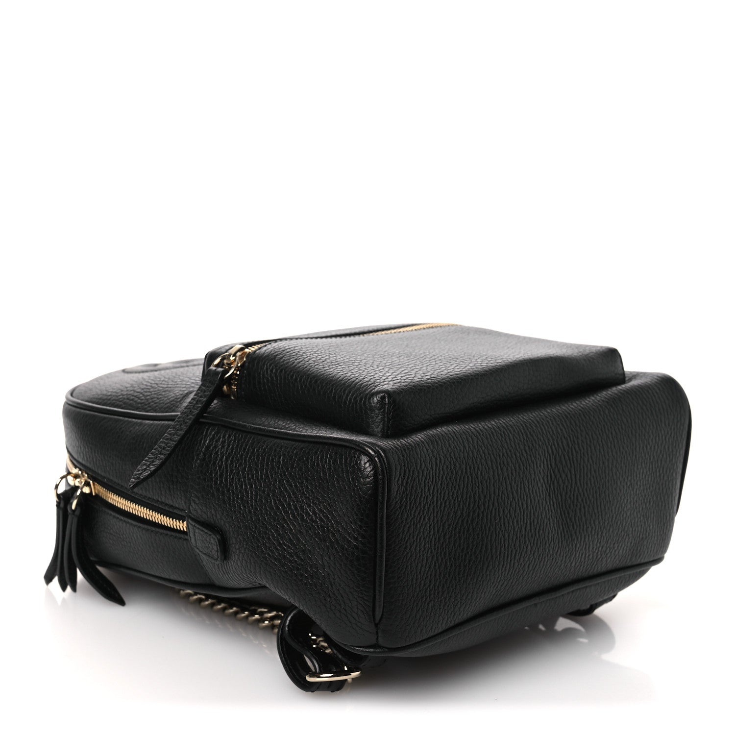 Gucci Pebbled Calfskin Soho Chain Backpack Black
