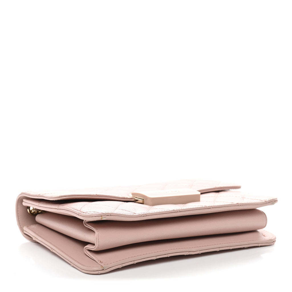 Chanel Sheepskin Quilted Beauty Lock Flap Pink