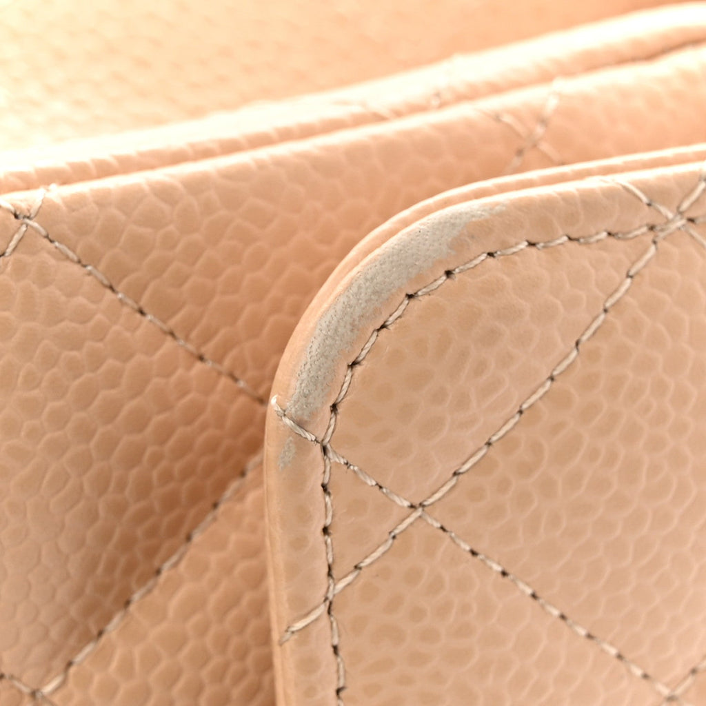 Chanel Caviar Quilted Small Double Flap Beige
