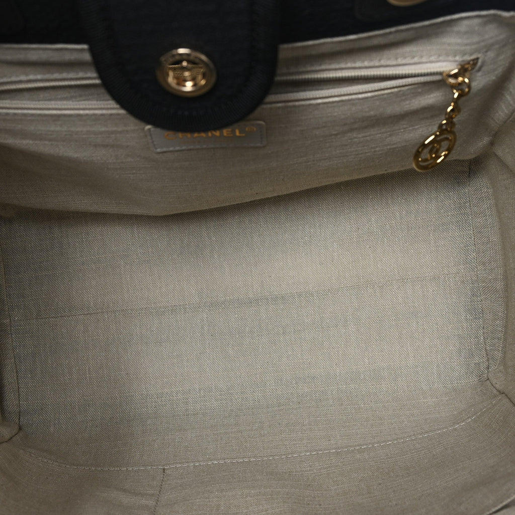 Chanel Mixed Fibers Small Deauville Tote Black