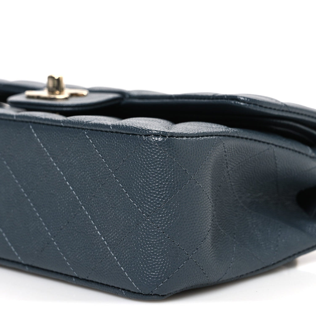 Chanel Caviar Quilted Small Double Flap Dark Grey