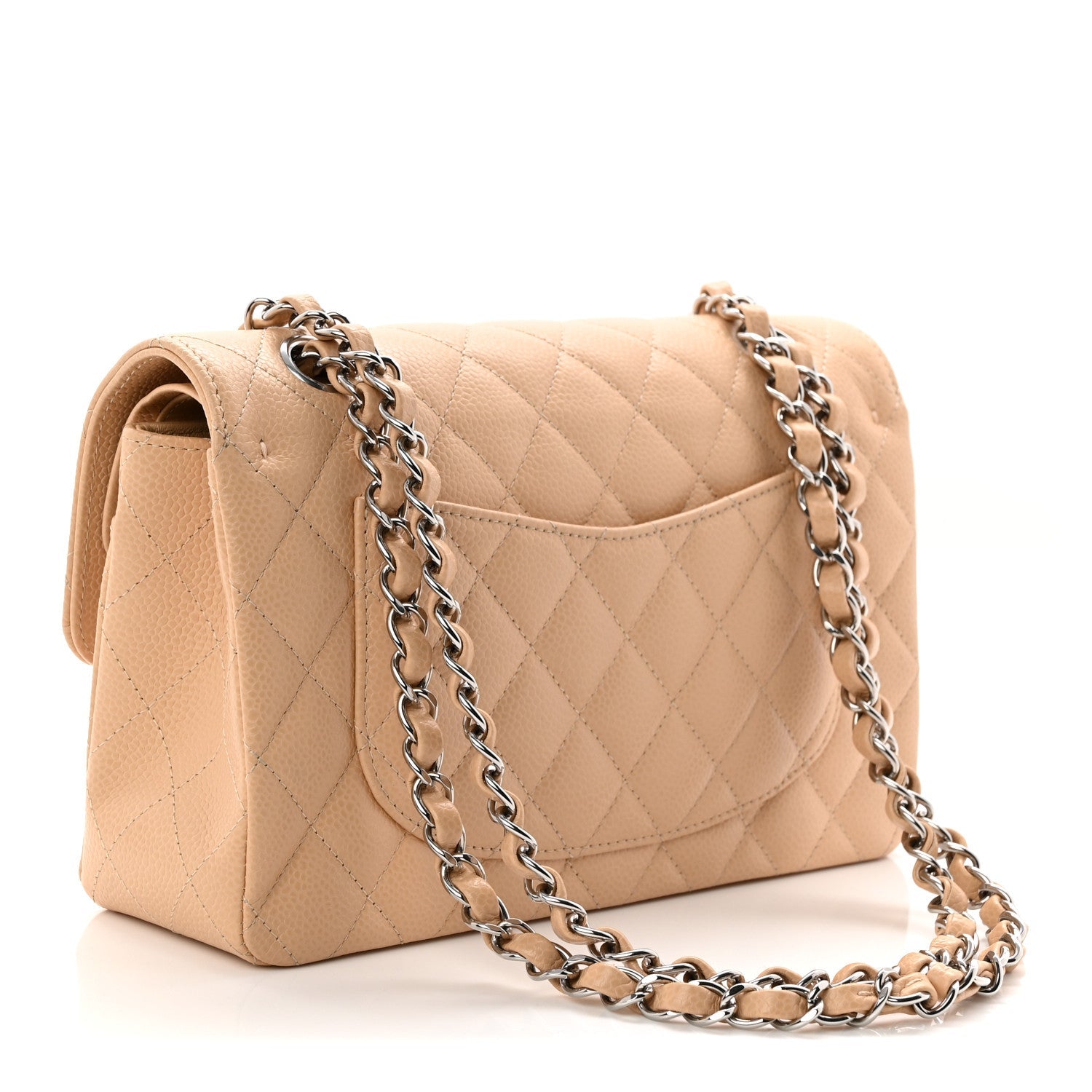 Chanel Caviar Quilted Small Double Flap Beige