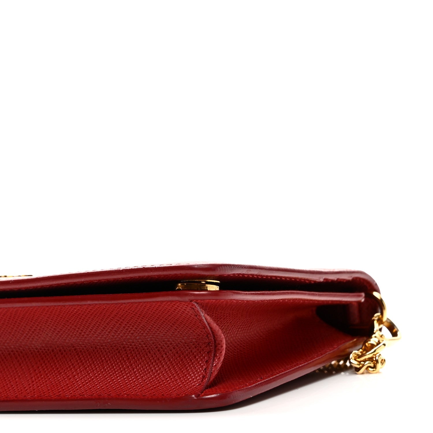 Prada Saffiano Metal Oro Mini Bag Fuoco