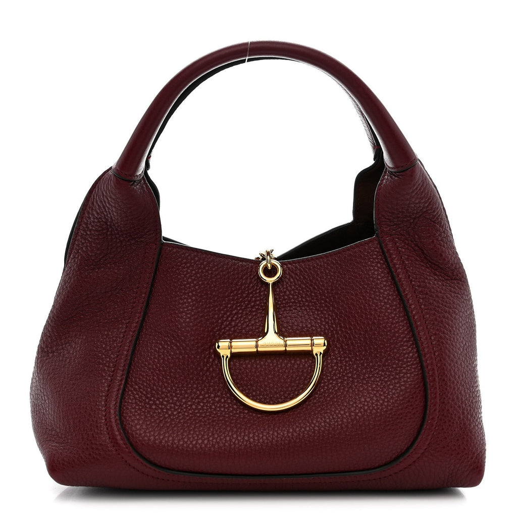 Gucci Grained Calfskin Softbit Medium Shoulder Bag Rosso Ancora