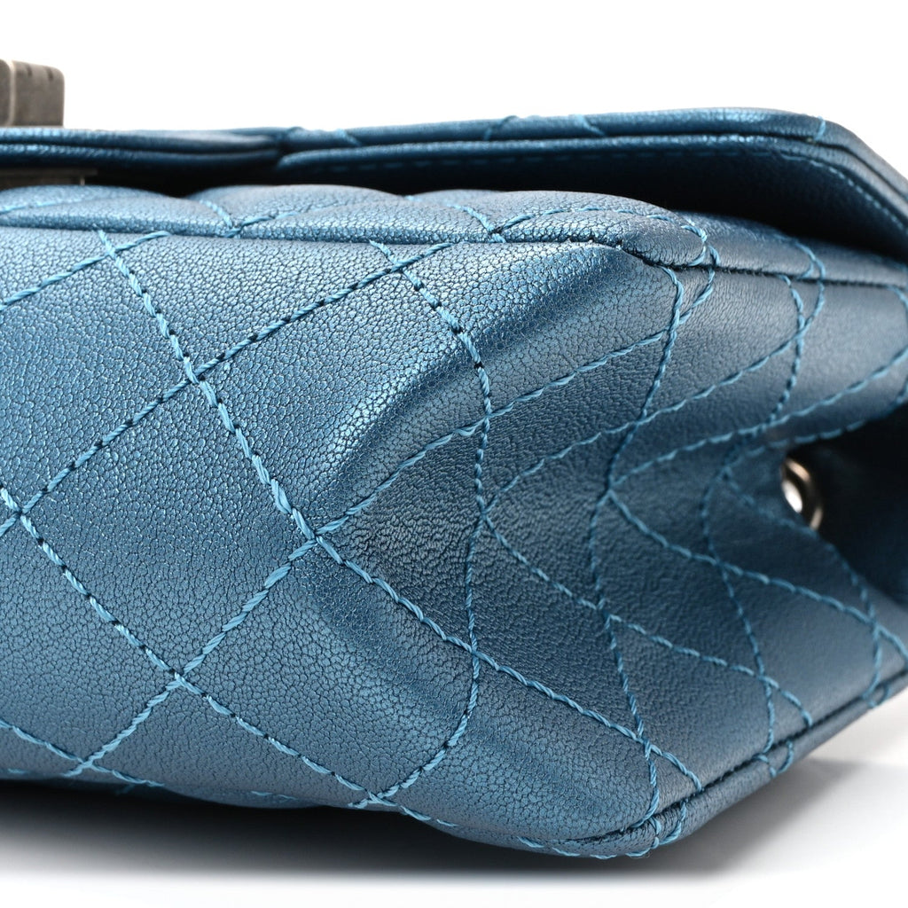 Chanel Metallic Sheepskin Quilted 2.55 Reissue Mini Flap Blue