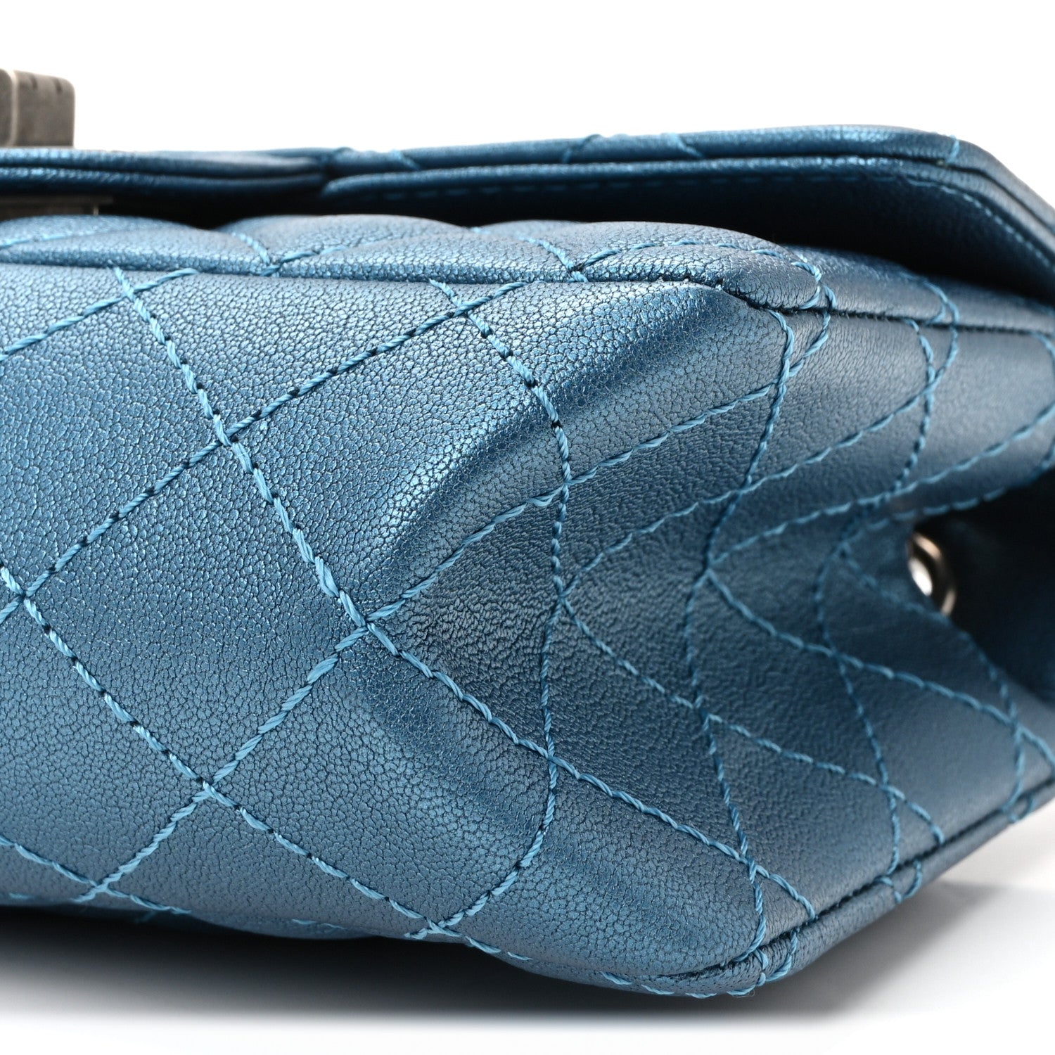 Chanel Metallic Sheepskin Quilted 2.55 Reissue Mini Flap Blue