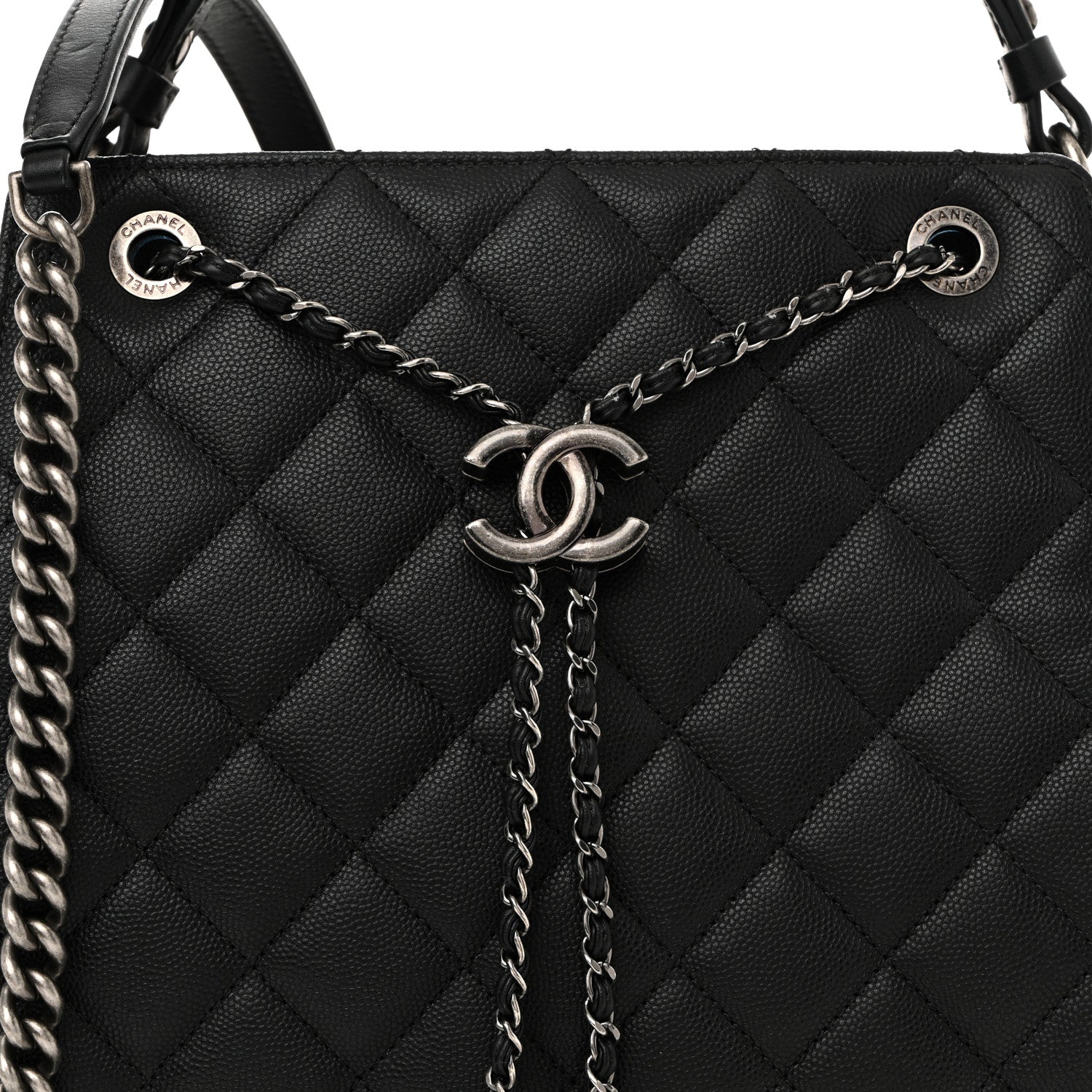 Chanel Caviar Quilted Medium CC Bucket Bag Black