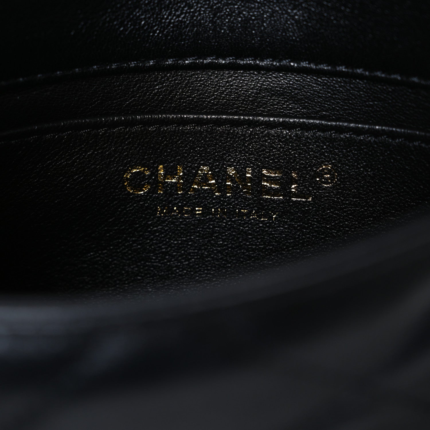 Chanel Lambskin Quilted Mini Chain Rows Flap Black