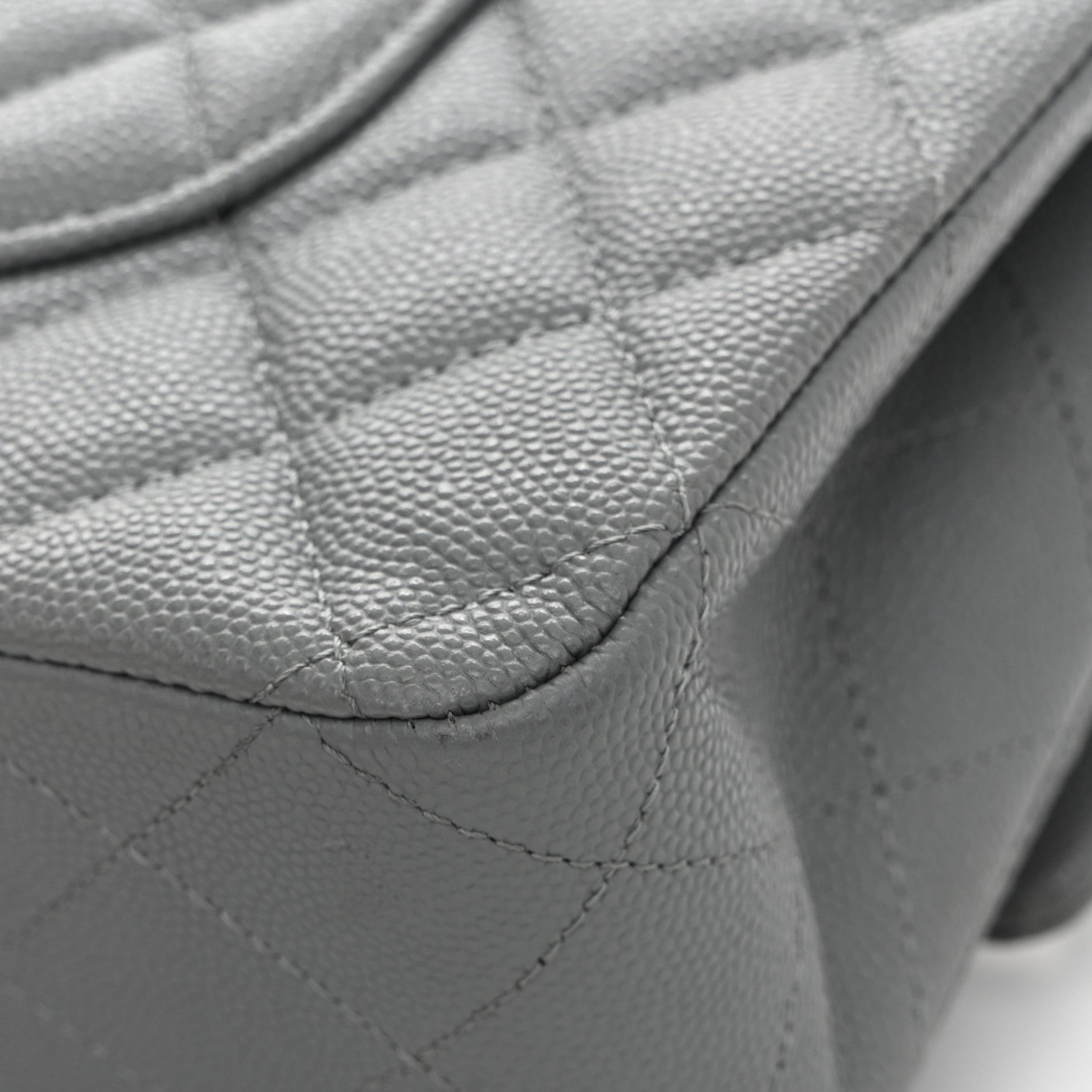 Chanel Caviar Quilted Medium Double Flap Grey