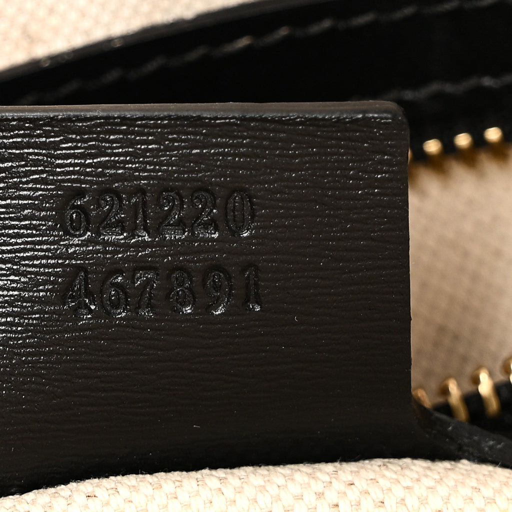 Gucci Boarded Plutone Calfskin Small Horsebit 1955 Top Handle Bag Black