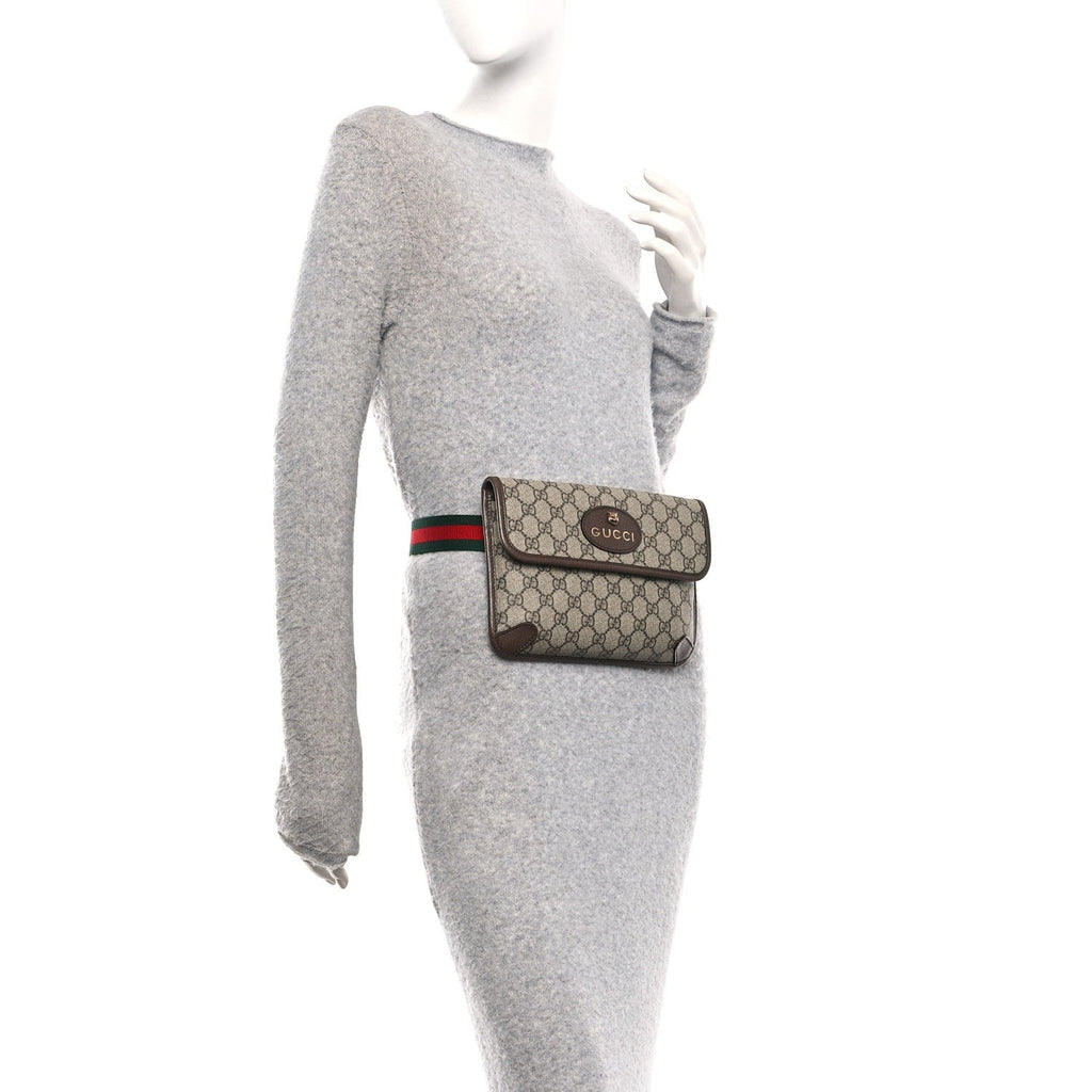 Gucci GG Supreme Monogram Neo Vintage Web Belt Bag Brown