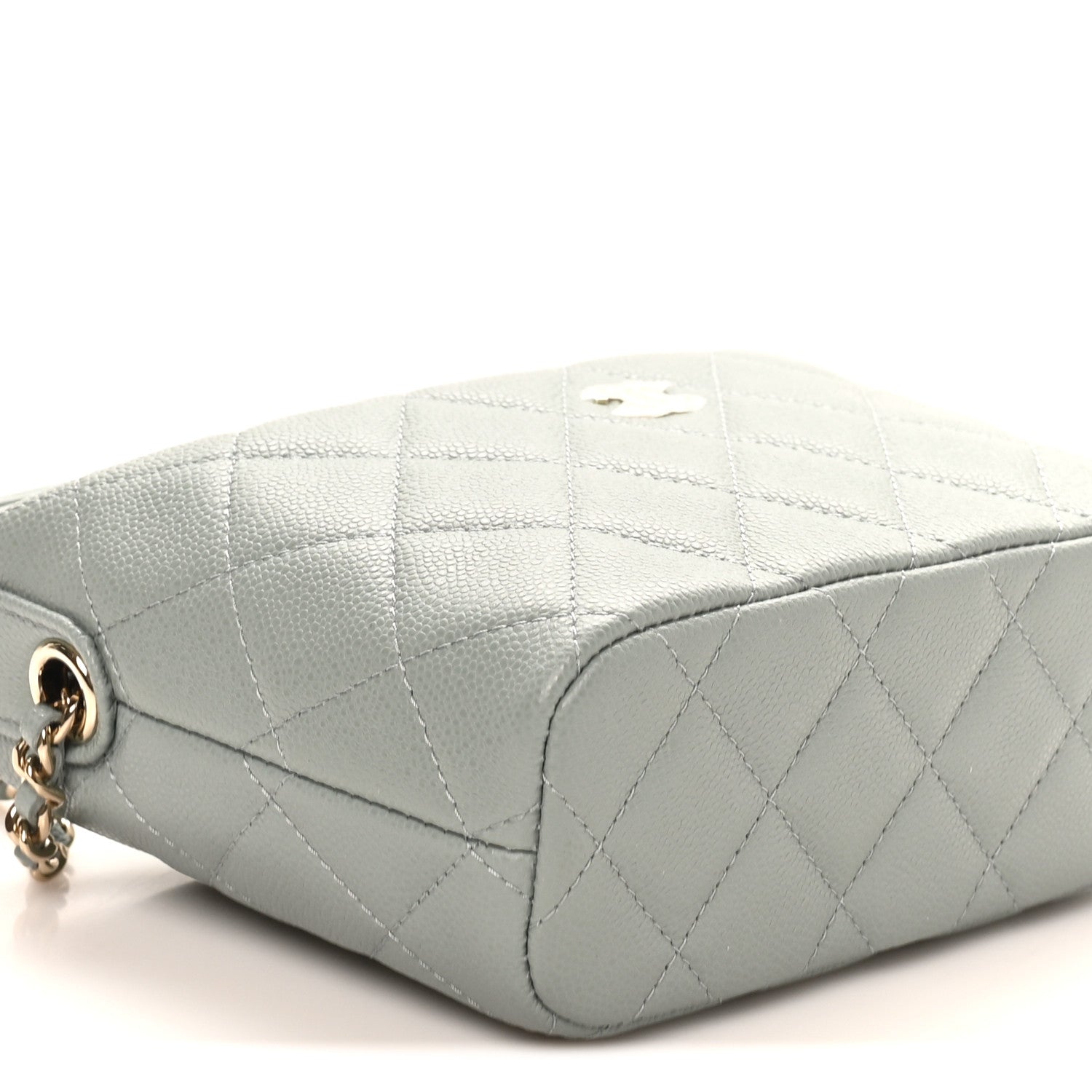 Chanel Caviar Quilted Hobo Clutch With Chain Light Green