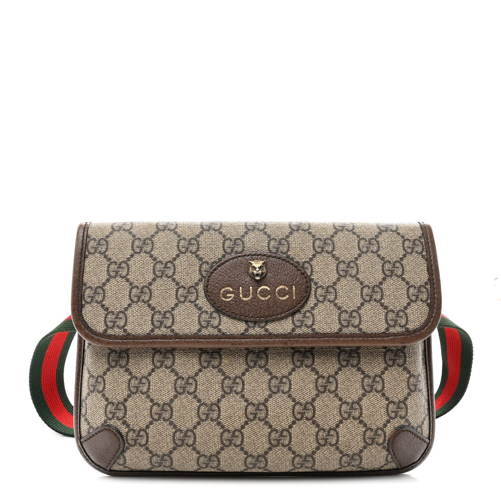 Gucci GG Supreme Monogram Neo Vintage Web Belt Bag Brown