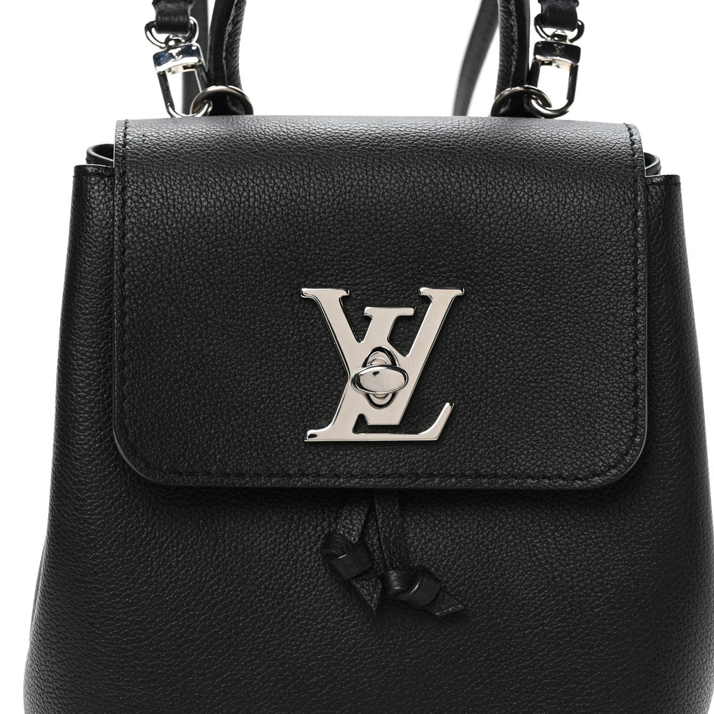 Louis Vuitton Calfskin Lockme Mini Backpack Black