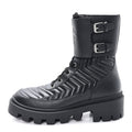 Gucci Nappa Frances GG Matelasse Platform Combat Boots 39 Black
