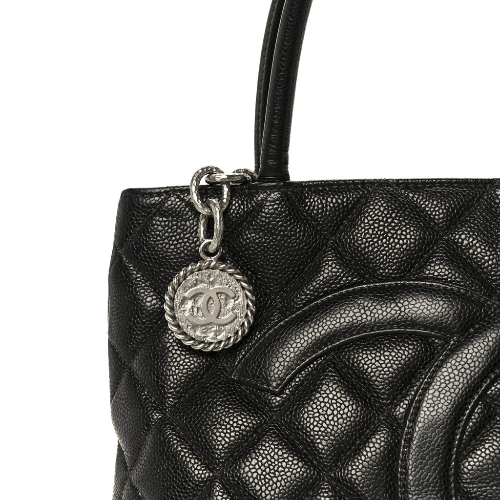 Chanel Caviar Quilted Medallion Tote Black
