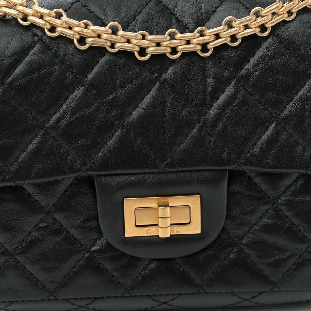 Chanel Aged Calfskin Quilted 2.55 Reissue Mini Flap Black