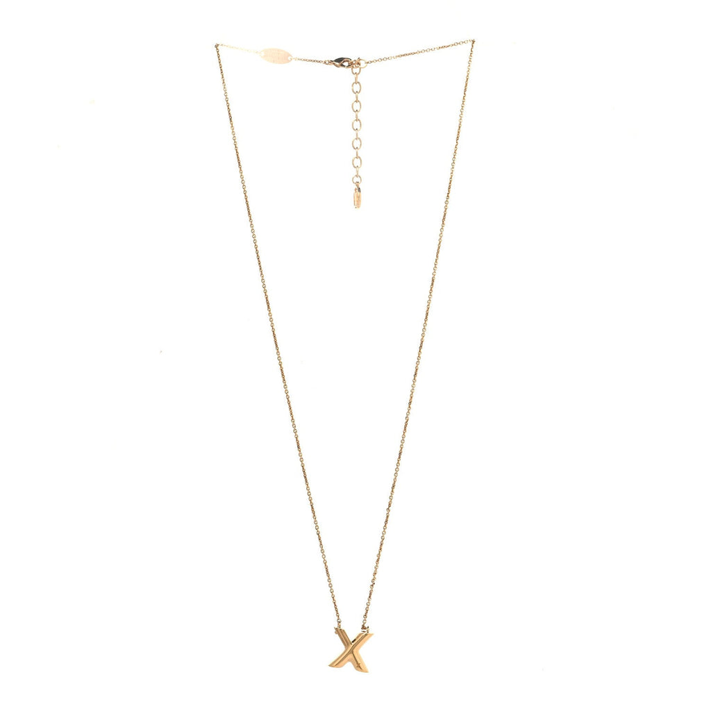 Louis Vuitton Metal LV And Me Letter X Necklace Gold