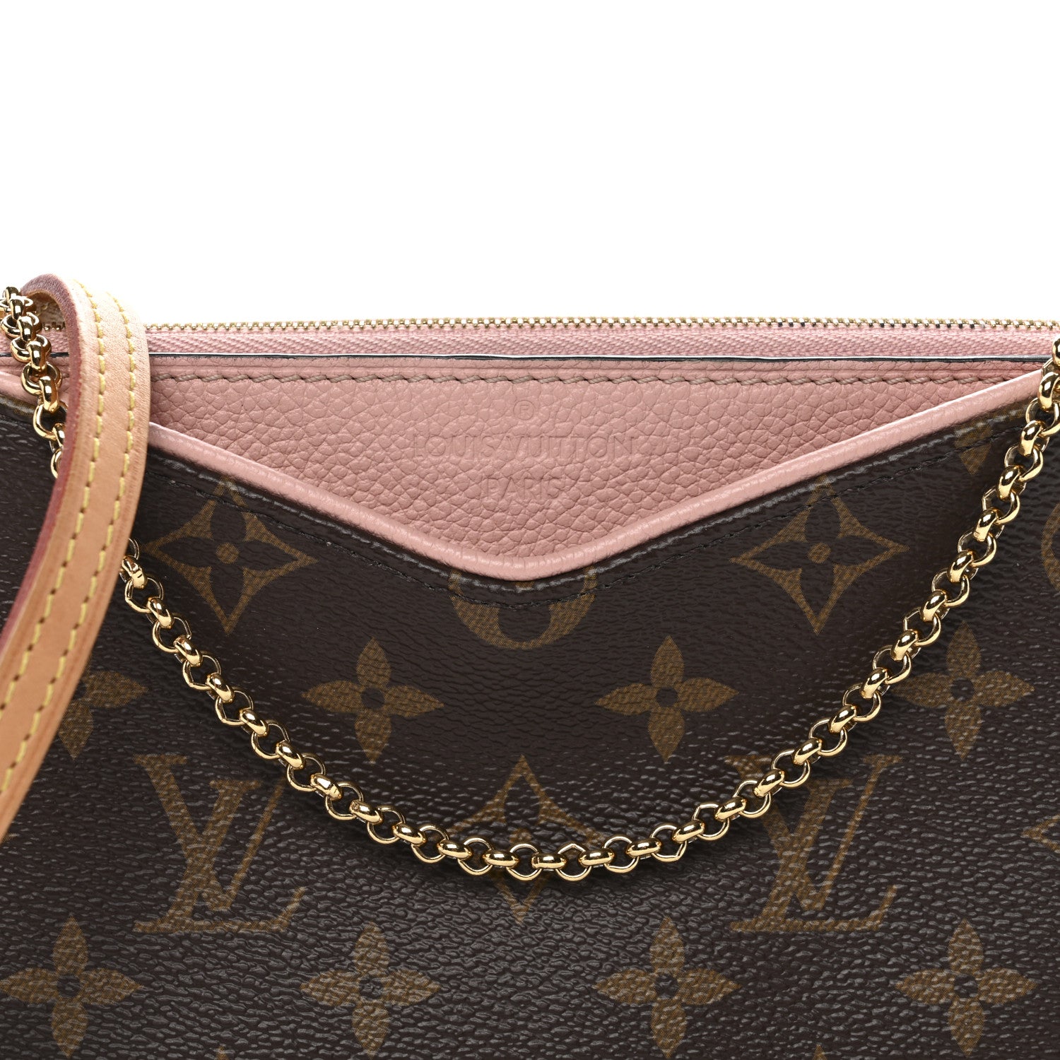 Louis Vuitton Monogram Pallas Clutch Rose Poudre