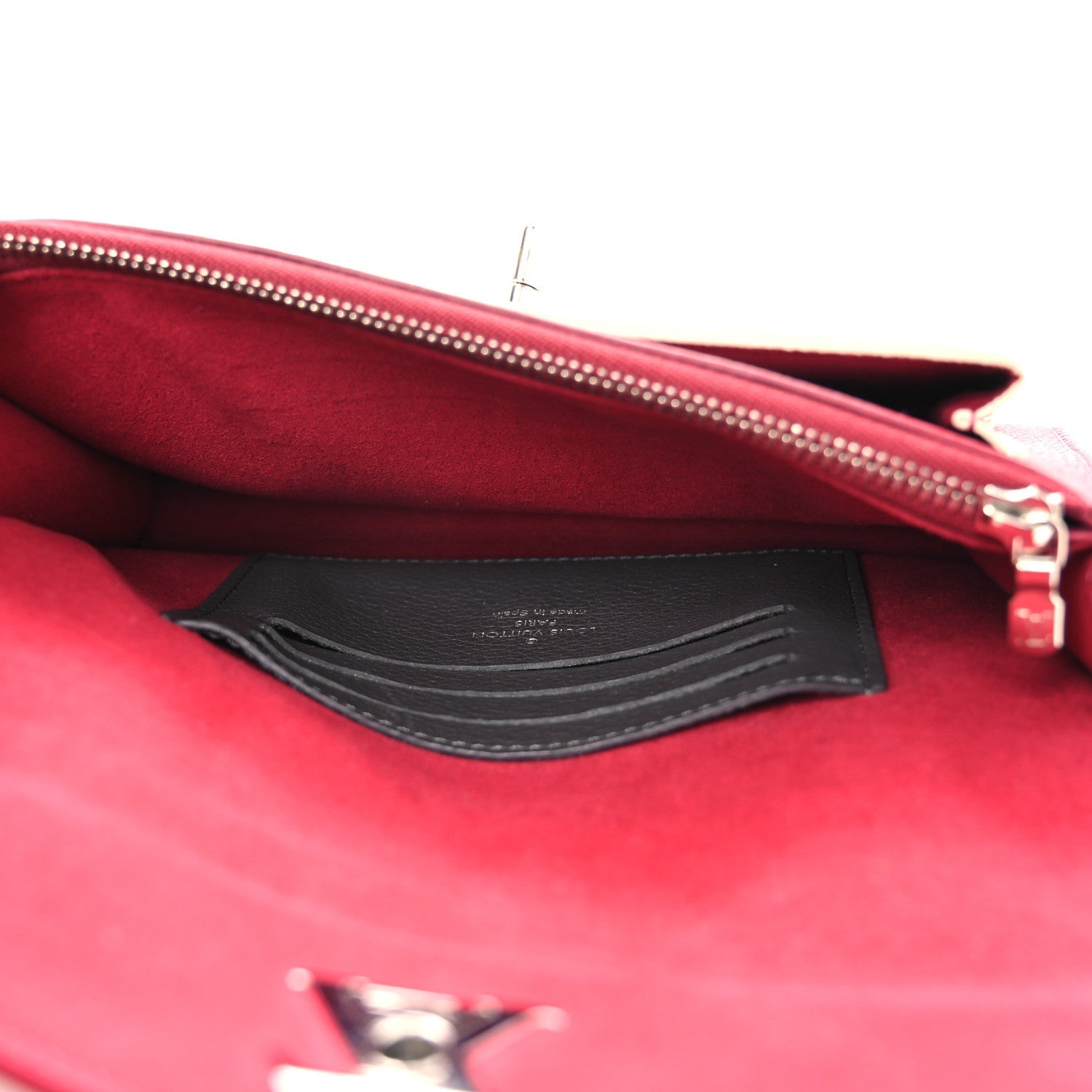 Louis Vuitton Calfskin My Lockme Chain Pochette Lie De Vin Etain Creme