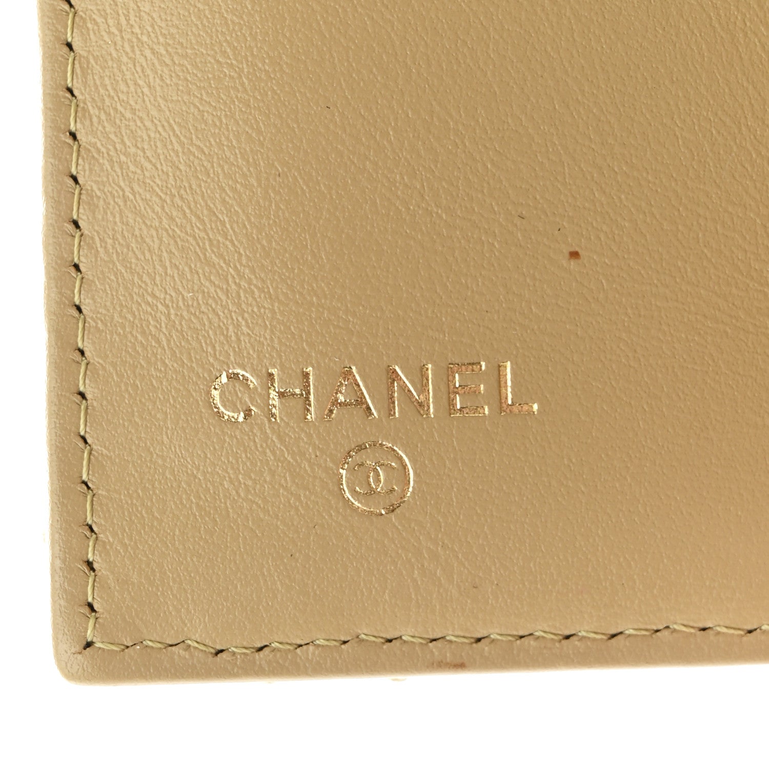 Caviar Quilted Medium Flap Wallet Beige