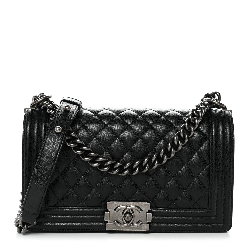 Chanel Caviar Quilted Medium Boy Flap Black