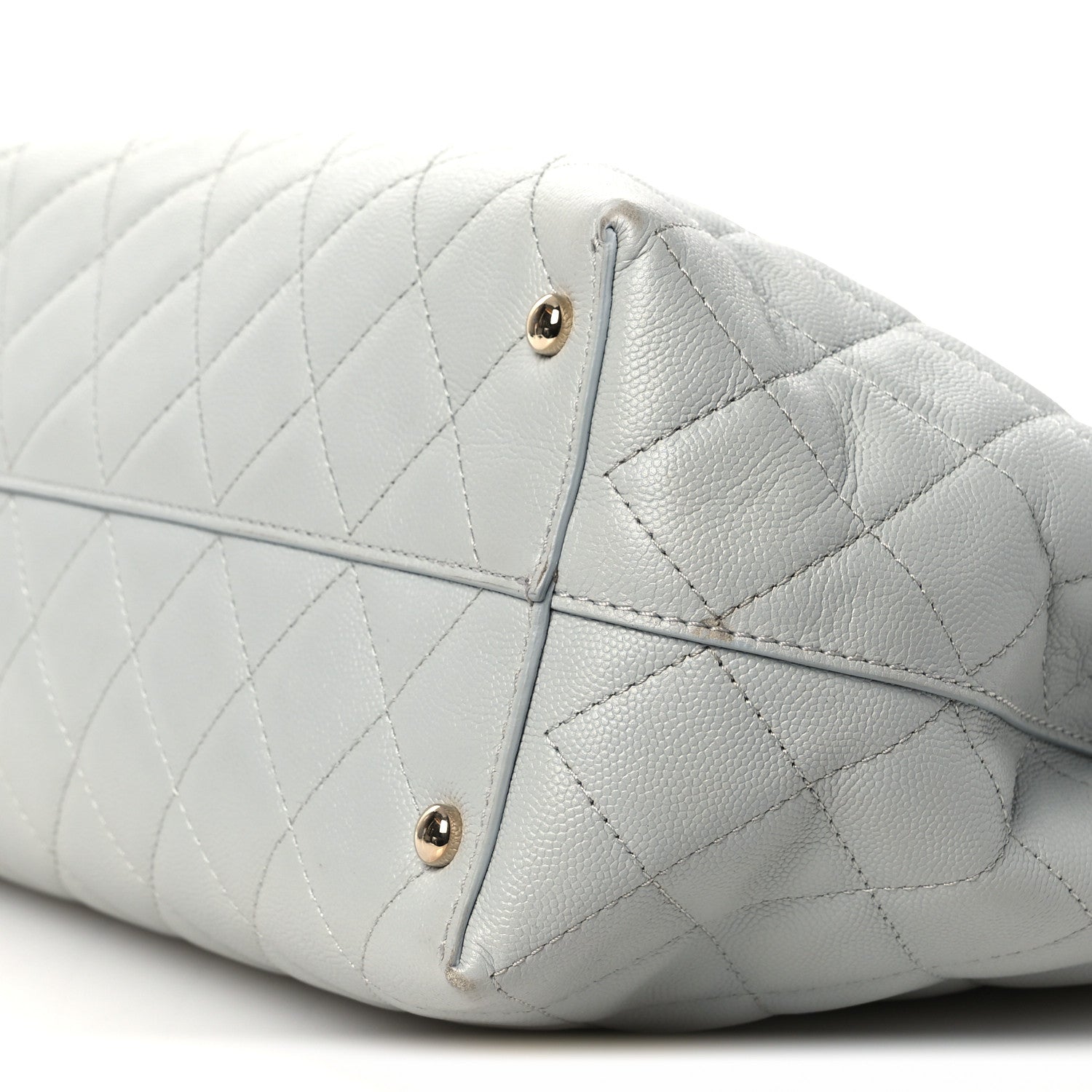 Chanel Caviar Quilted Shopping Tote Light Green