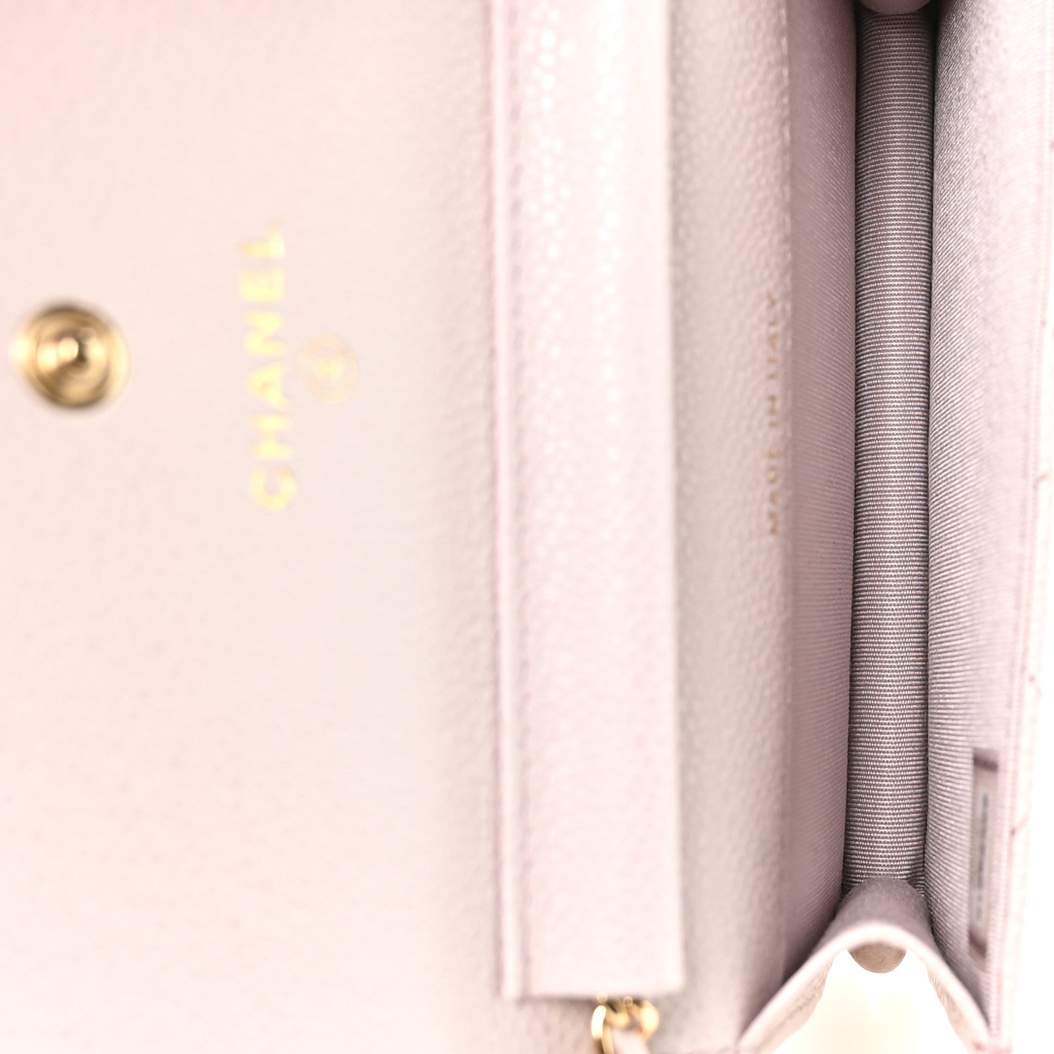 Chanel Caviar Quilted Miss Coco Clutch With Chain Light Purple