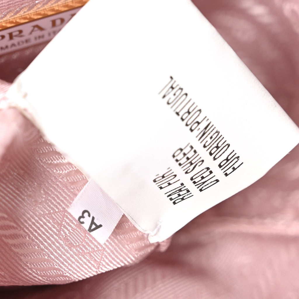Prada Montone Shearling Mini Triangle Bag Orchidea
