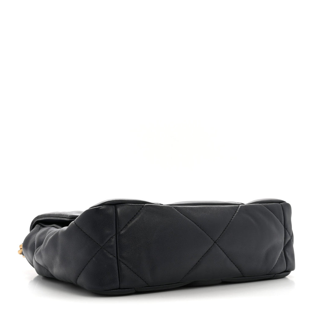 Chanel Goatskin Quilted Medium Chanel 19 Flap Navy Blue