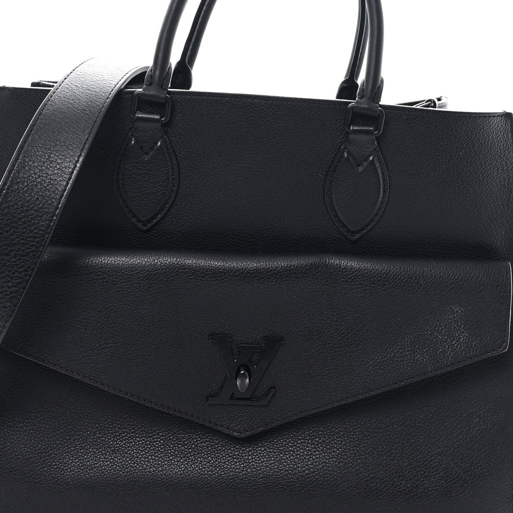 Louis Vuitton Soft Calfskin Lockme Tote MM Black