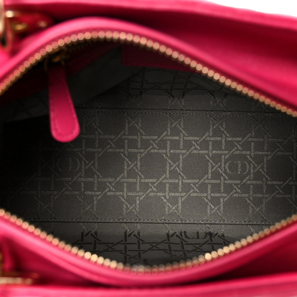 Christian Dior Lambskin Cannage Medium Lady Dior Fuchsia