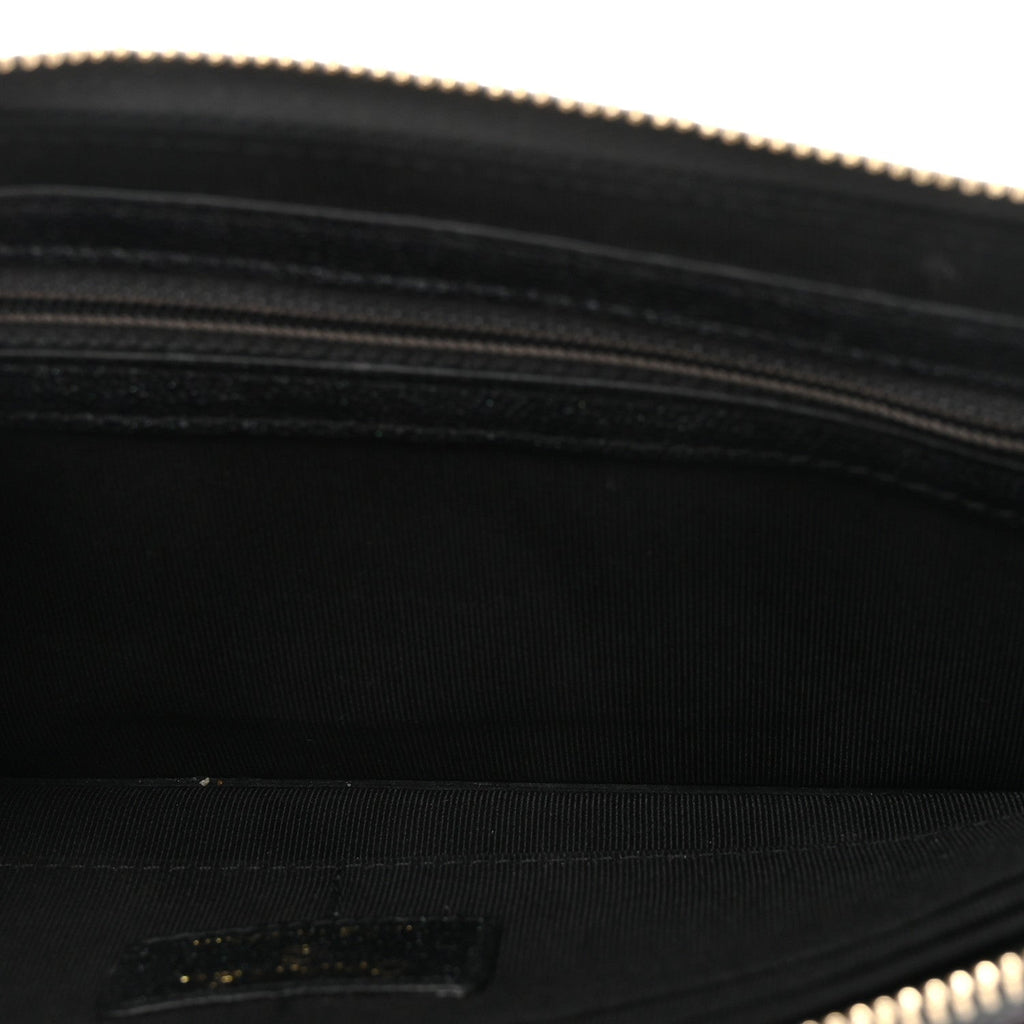 Chanel Iridescent Caviar Quilted Classic Pouch With Handle Black