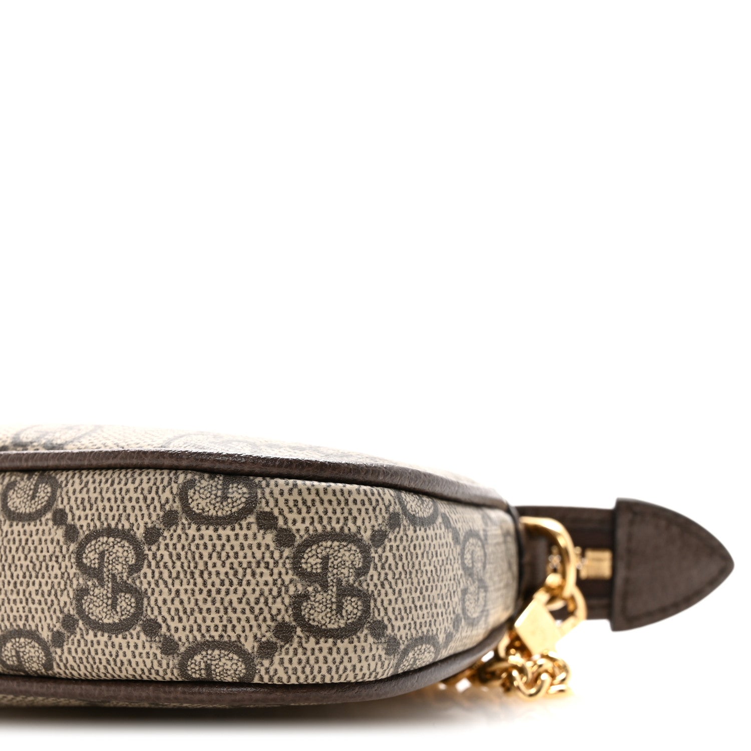 Gucci GG Supreme Monogram Textured Dollar Calfskin Mini Ophidia Chain Bag Beige Ebony
