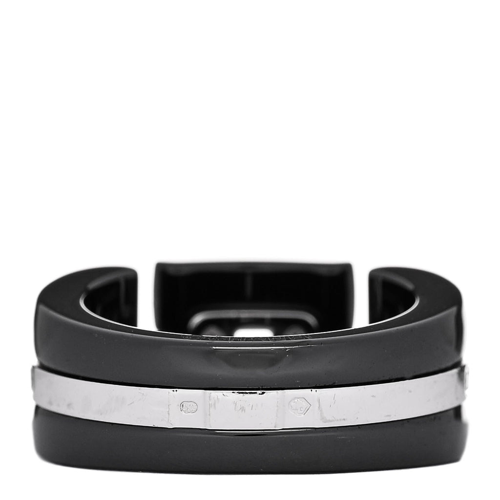 18K White Gold Diamond Black Ceramic Medium Ultra Ring 54 6.75