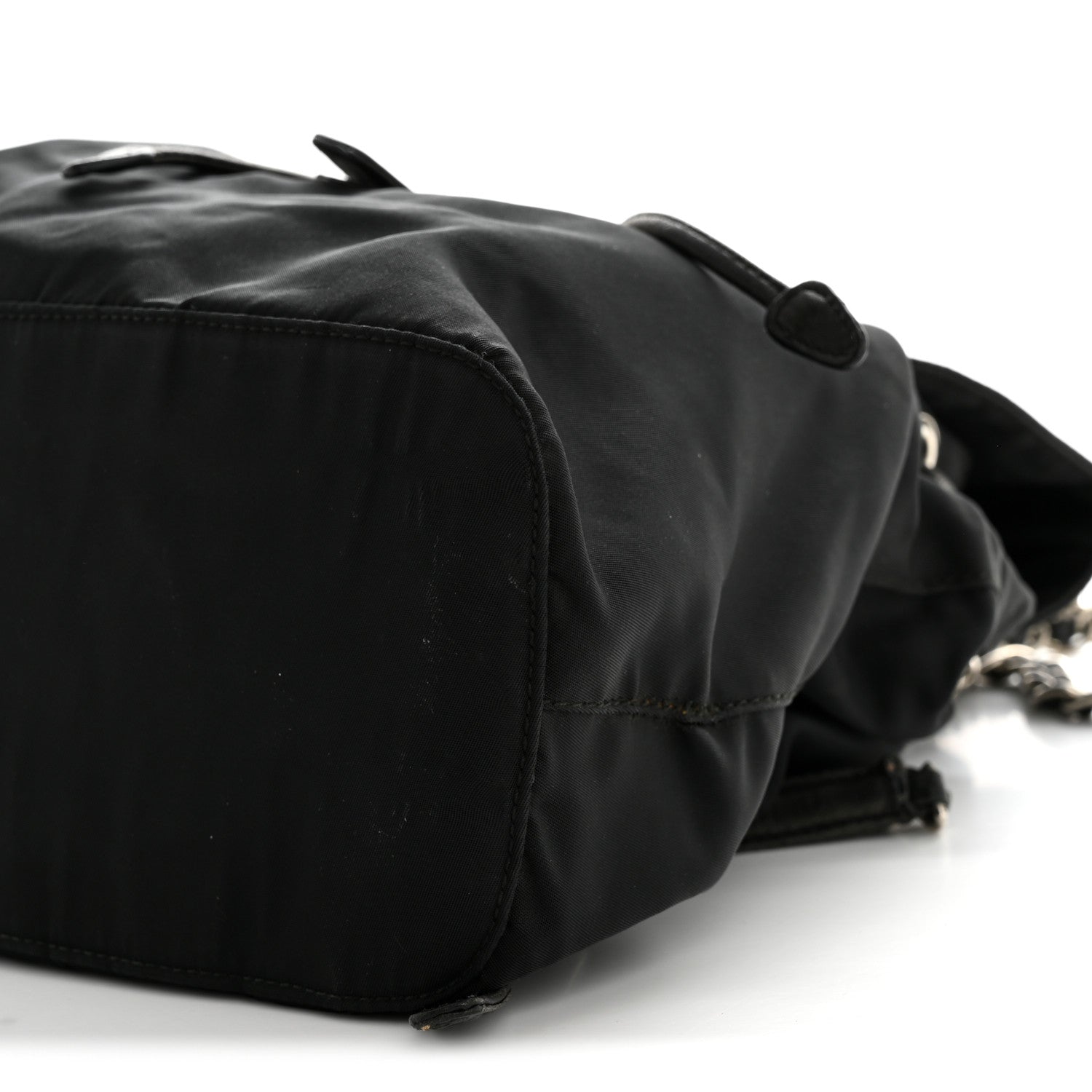 Prada Tessuto Nylon Vela Chain Backpack Black
