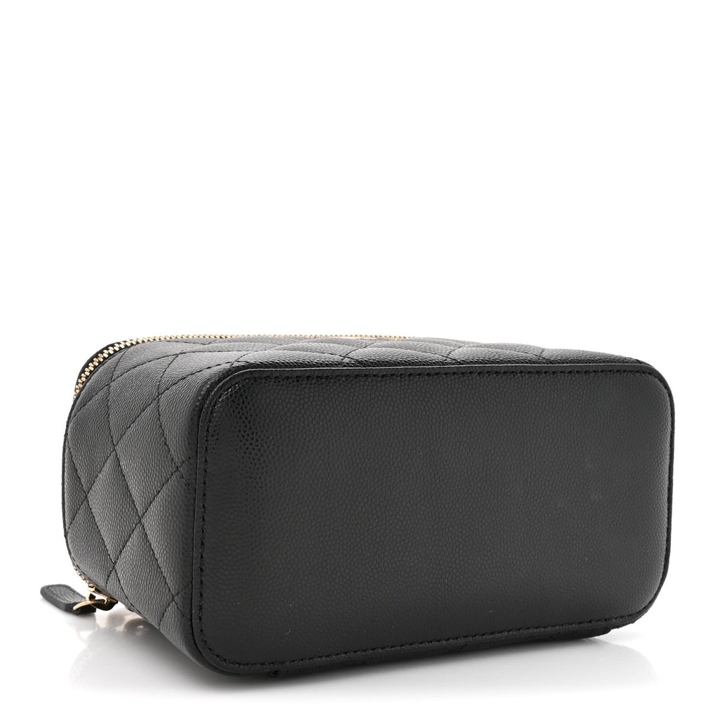 Chanel Caviar Quilted Small Vanity Case With Chain Black