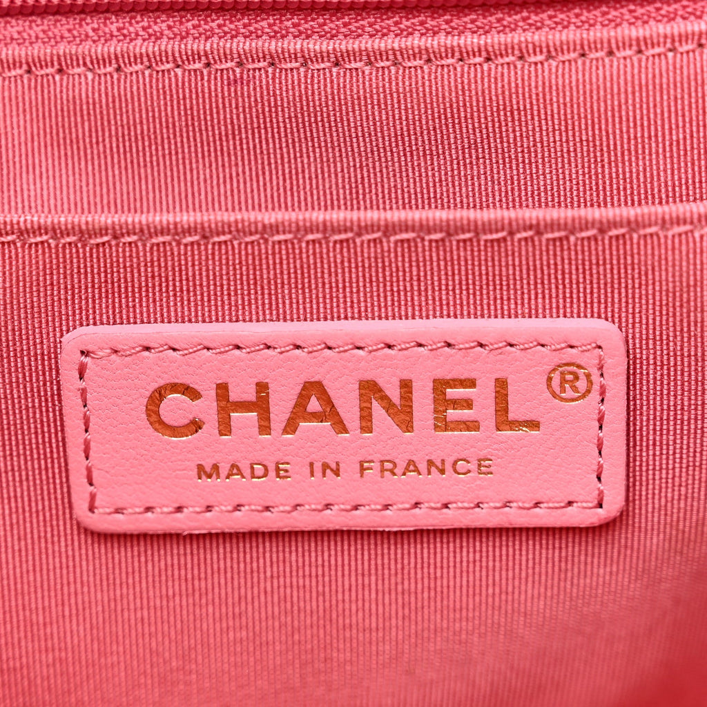 Chanel Shearling Tweed Quilted Medium Flap Bag Light Pink