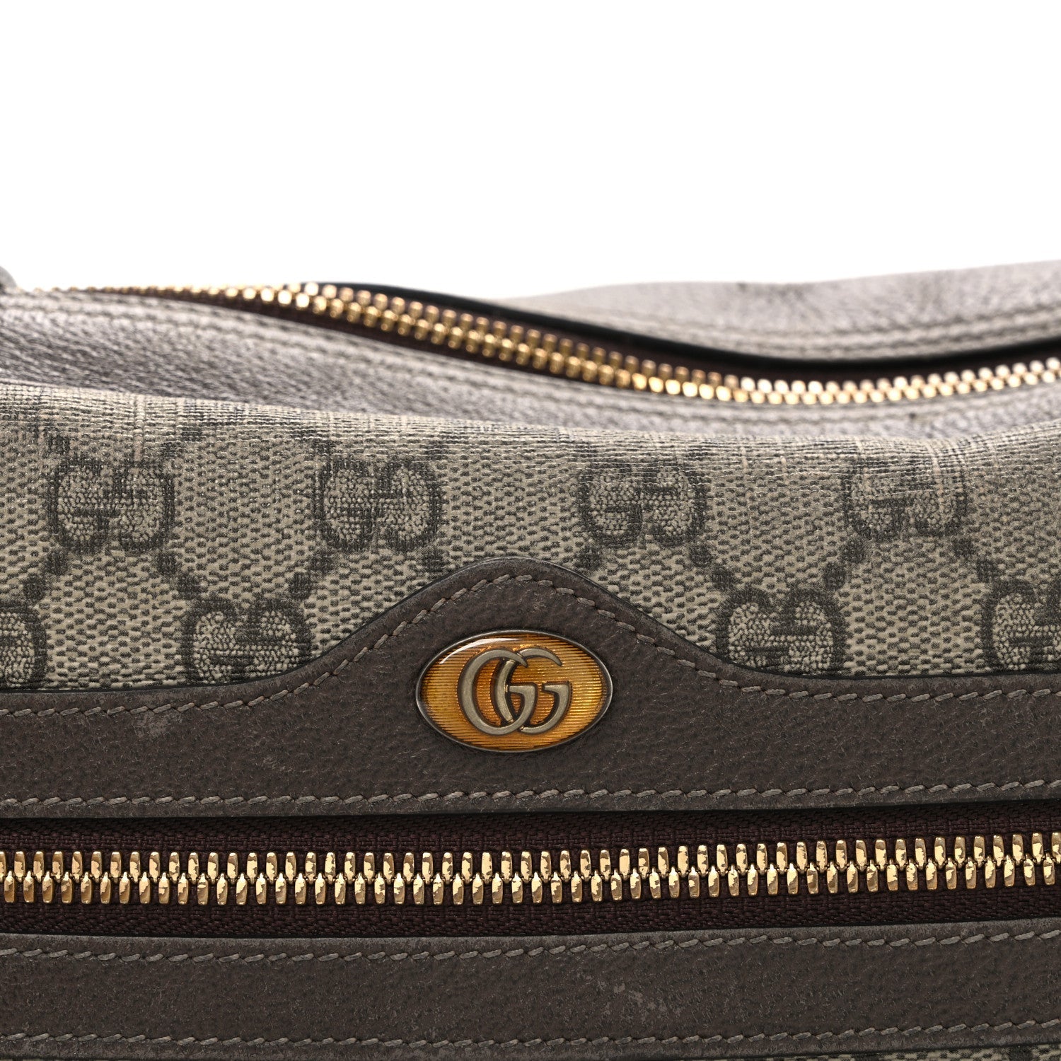 Gucci GG Supreme Monogram Web Small Ophidia Shoulder Bag Brown