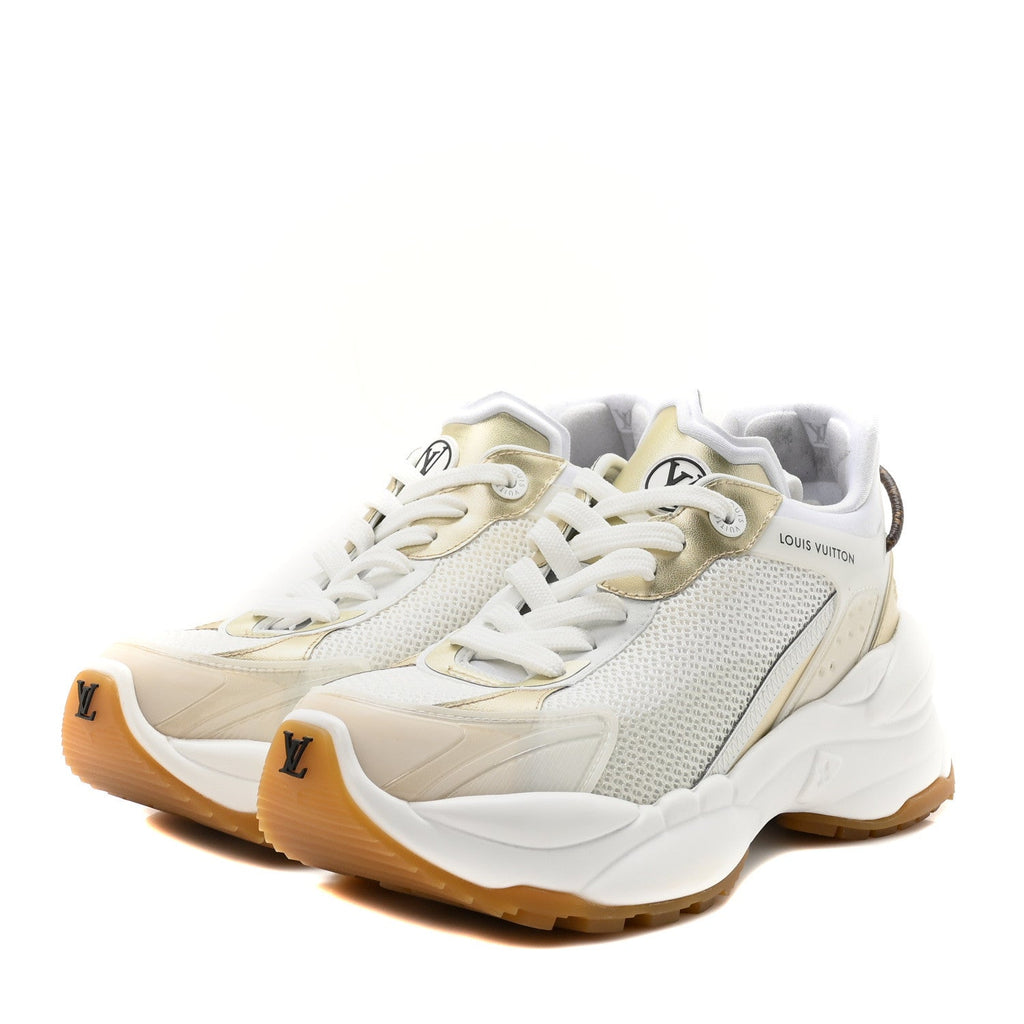 Louis Vuitton Monogram Calfskin Run 55 Sneakers 37 White