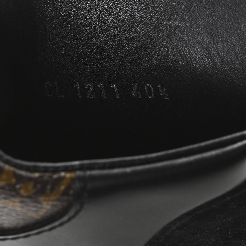 Louis Vuitton Suede Calfskin Monogram Laureate Platform Desert Boots 40.5 Black